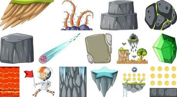 Set of isolated game objects vector