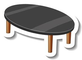 Mesa de centro negro aislado sobre fondo blanco. vector