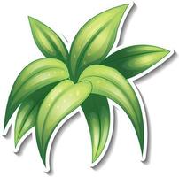 Tropical leaves brush sticker on white background vector