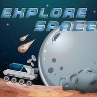 Explore Space poster design vector