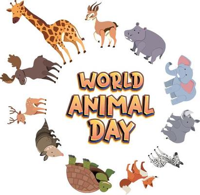 World Animal Day logo with african animals