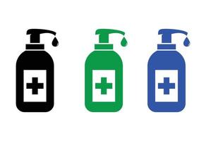 Hand sanitizer pump  bottle, washing gel  Vector illustration, flat design