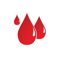 Red blood drop, icon in flat design. vector