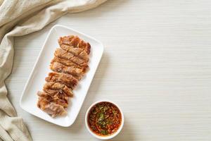 Grilled Pork Neck with Thai Spicy Sauce photo