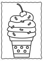 paginas para colorear helados actividad preescolar libro para colorear vector