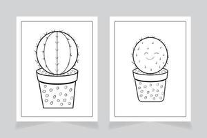 PCactus for adult and children coloring book. vector illustration.