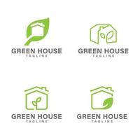 Collection green house logo vector