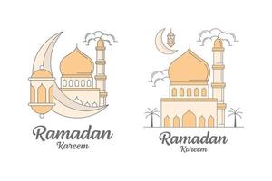 Ramadan kareem line art vector