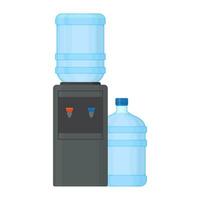 Drinking water, gallon, dispenser on white background flat illustration vector