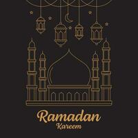 vector de arte de línea de ramadan kareem