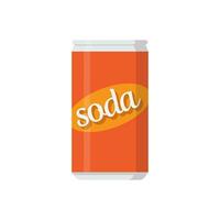 Soda drink, soda can on white background flat illustration vector