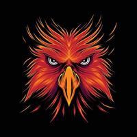 head eagle colorful illustration vector