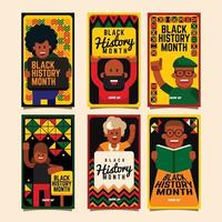 Flat Style Black History Month Social Media Post vector