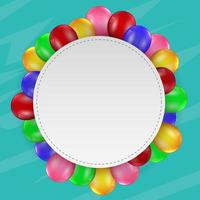 Birthday balloons with blank sign vector