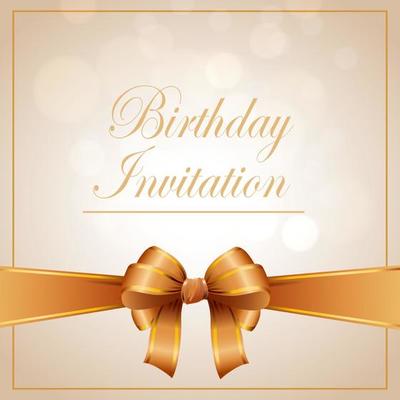 Gold birthday invitation card