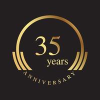 set of anniversary logotype style with handwriting golden color for celebration event vector