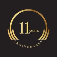 set of anniversary logotype style with handwriting golden color for celebration event vector