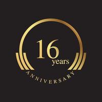 set of anniversary logotype style with handwriting golden color for celebration event vector