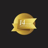 set of anniversary logotype style with handwriting golden color for celebration event vector