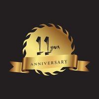 set of anniversary logotype style with handwriting golden color for celebration event vector