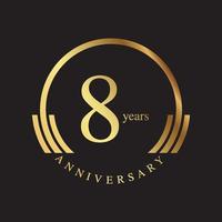 conjunto de estilo de logotipo de aniversario con escritura en color dorado para evento de celebración vector