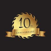 set of anniversary logotype style with handwriting golden color for celebration event vector