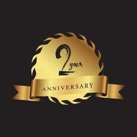 set of anniversary logotype style with handwriting golden color for celebration event vector