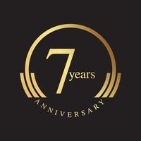 set of anniversary logotype style with handwriting golden color for celebration event vector