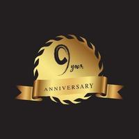 set of anniversary logotype style with handwriting golden color for celebration event vector