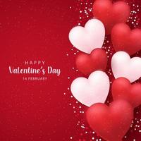 Lovely happy valentines day background with realistic hearts style background design for greeting card, poster, banner. Vector illustration.