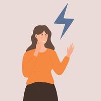 Young woman is in stress. Woman in shock illustration vector