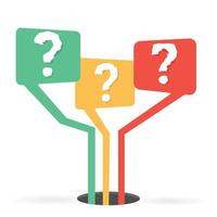Message box with question mark out of a hole illustration vector