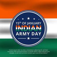 Indian army day background with a flag vector