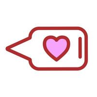 Comment sign with heart. Valentines day icon. Vector illustration