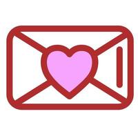 Envelope with loveletter. Valentines day icon. Vector illustration