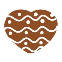 galleta de jengibre con decoración. forma de corazon de san valentin dulce vector