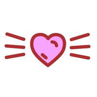 Shining heart. Valentines day icon. Vector illustration