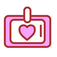 Tablet with heart. Valentines day icon. Vector illustration