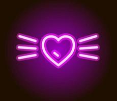 Shining neon heart. Valentines day icon. Vector illustration