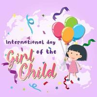 International day of girl child poster design vector