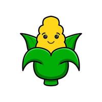 corn illustration design with smiley face. vector