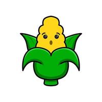 corn illustration design with surprised face. vector