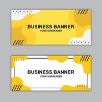 Diseño de banner horizontal para empresas en color amarillo. diseño de plantilla de negocio de oficina. vector