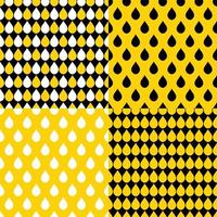 Set Yellow Black Water Drops Background vector