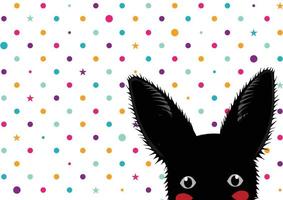 Black Rabbit Colorful Dots Star Background vector