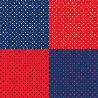 Set Navy Blue Red Star Polka Dots vector