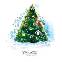 Beautiful artistic christmas tree holiday card background