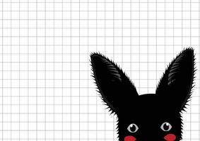 fondo de cuadrícula de conejo negro vector