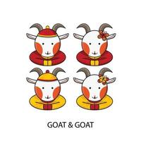 Goat Chinese Happy New Year vector