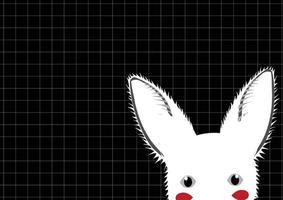 White Rabbit Grid Background vector